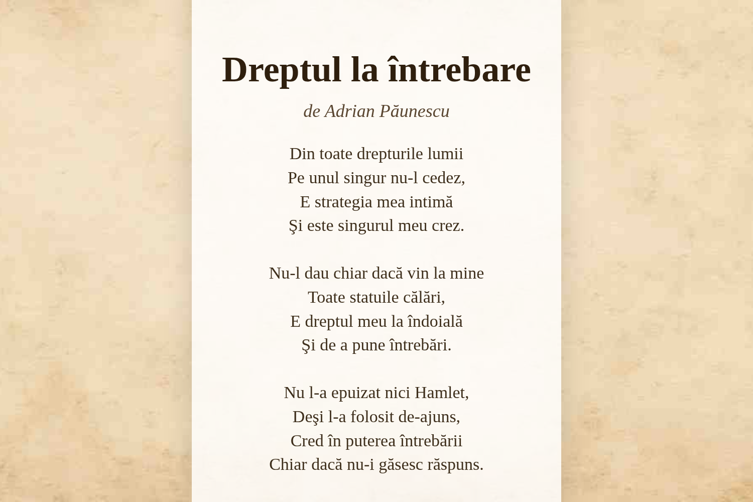 Dreptul la întrebare