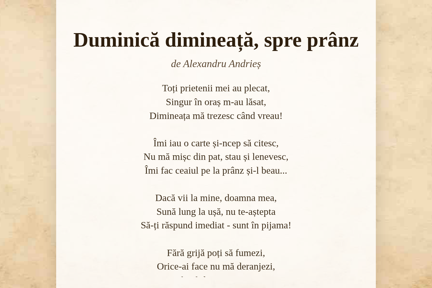 Duminică dimineață, spre prânz
