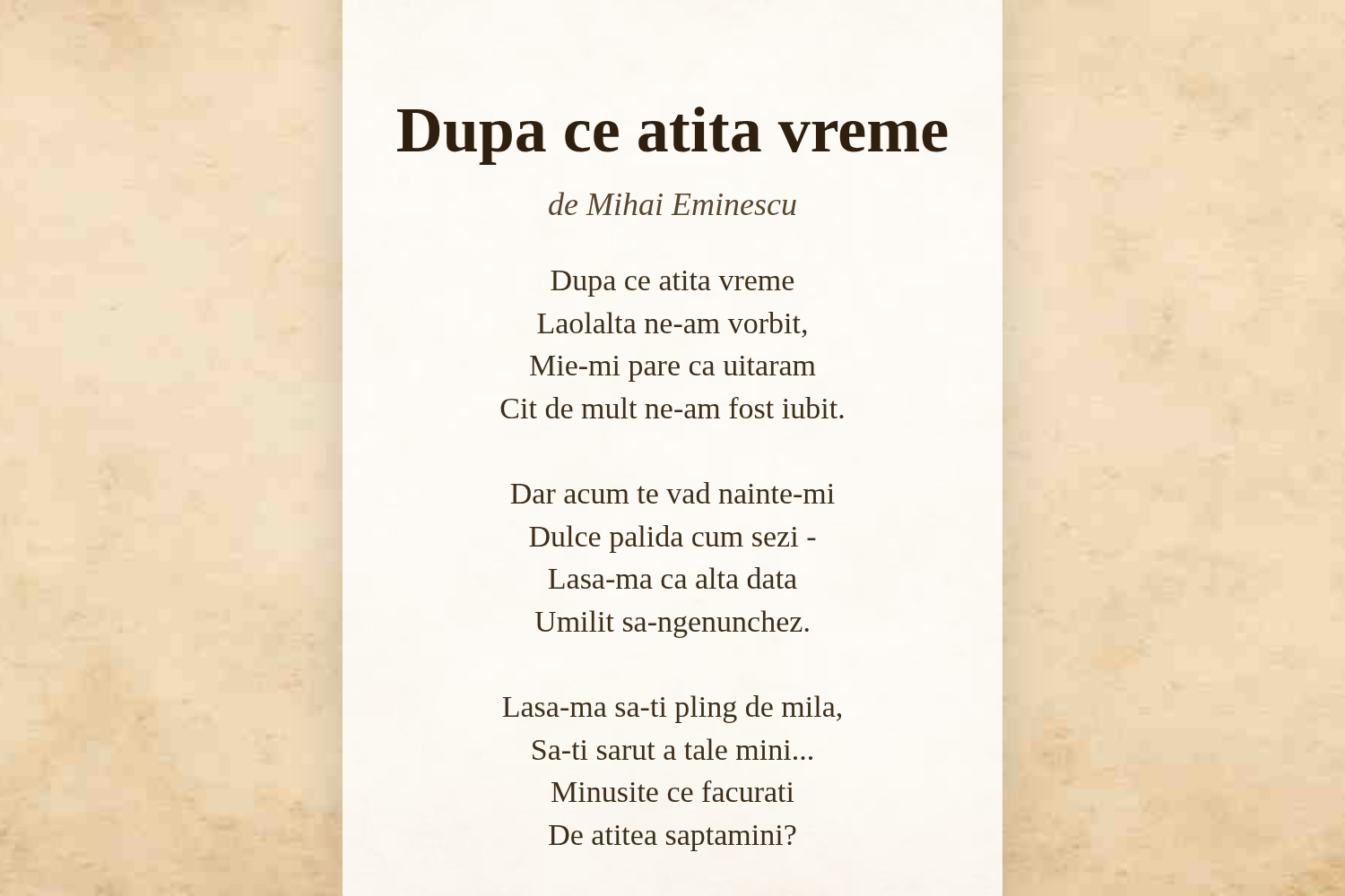 Dupa ce atita vreme