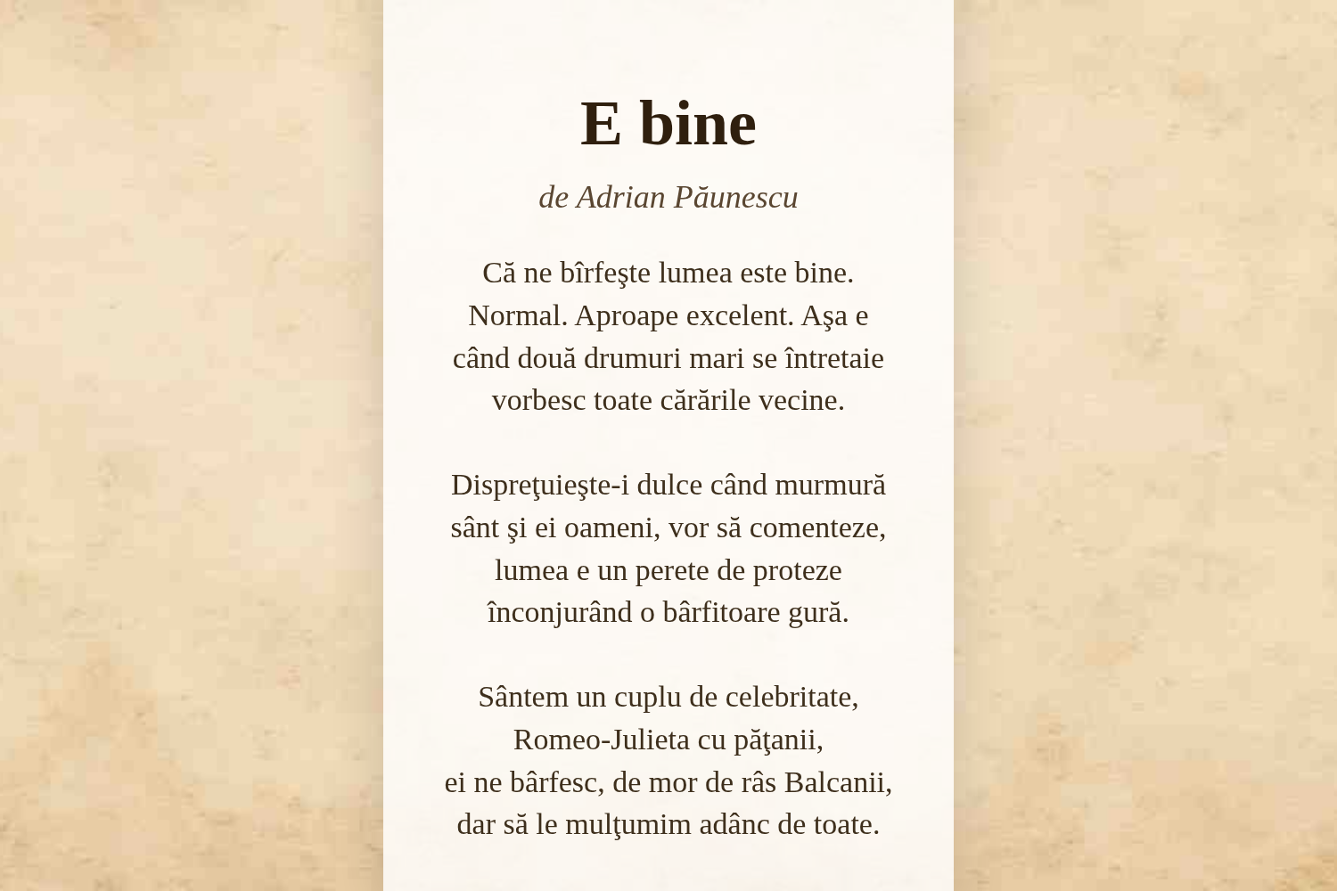 E bine