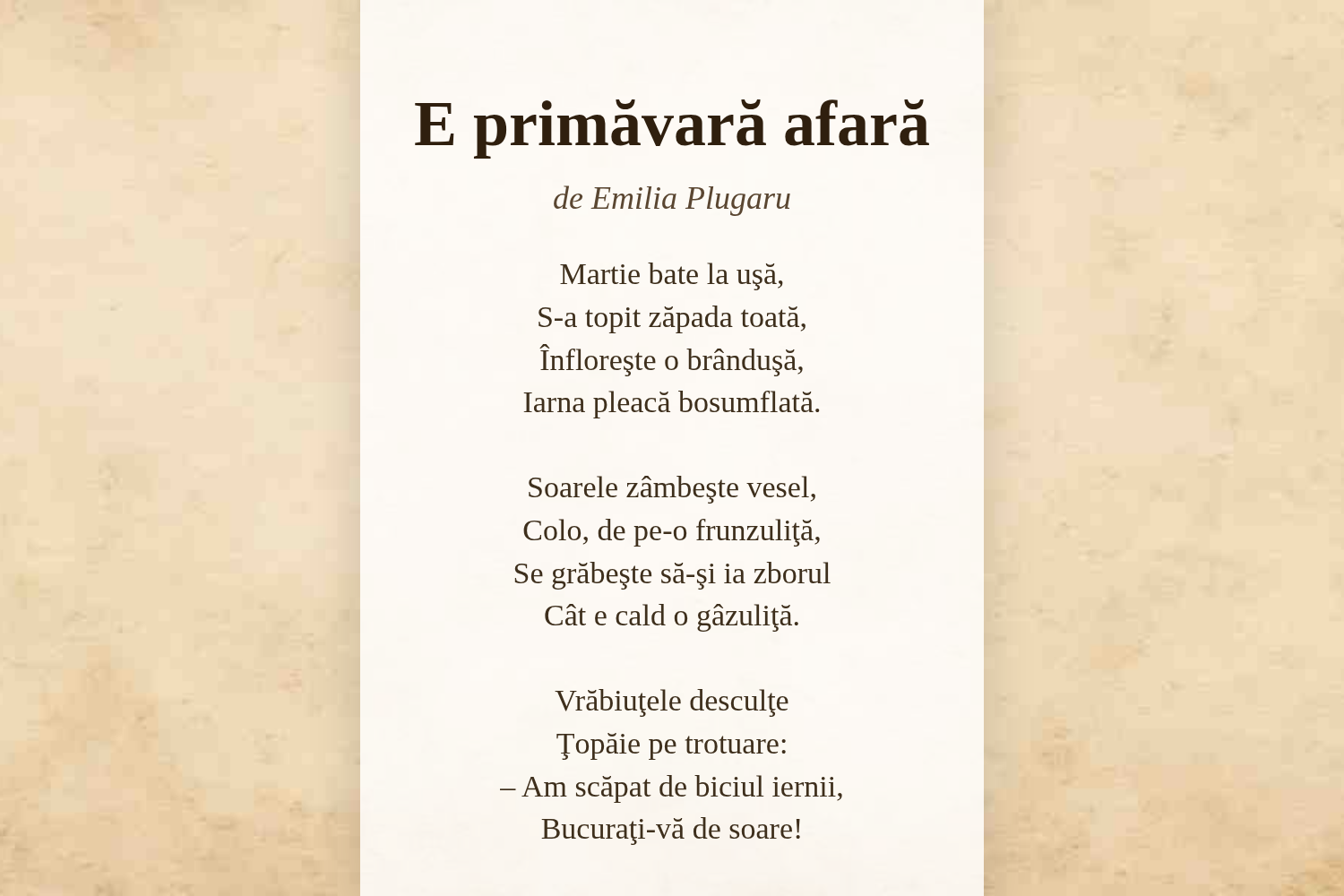 E primăvară afară