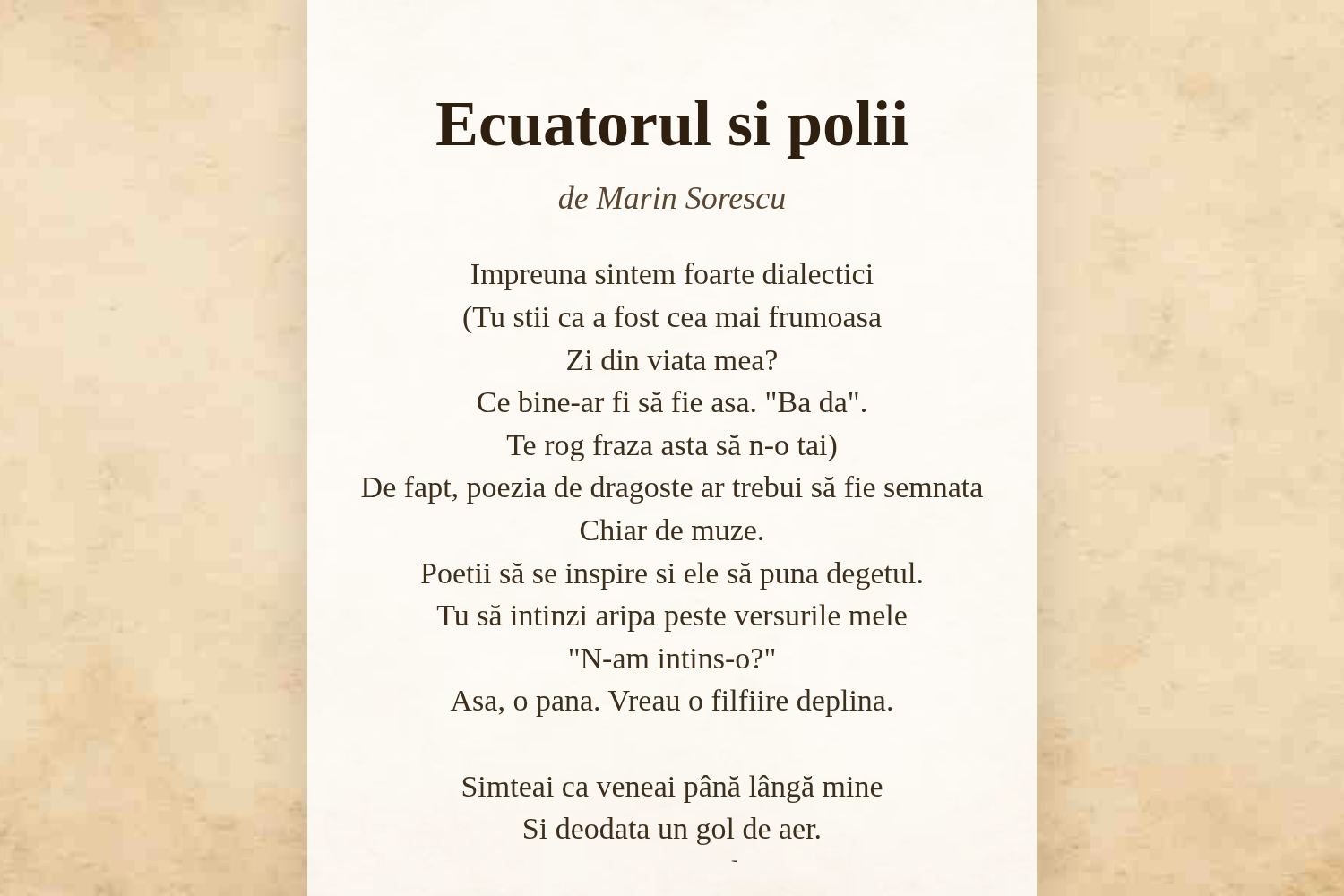 Ecuatorul si polii