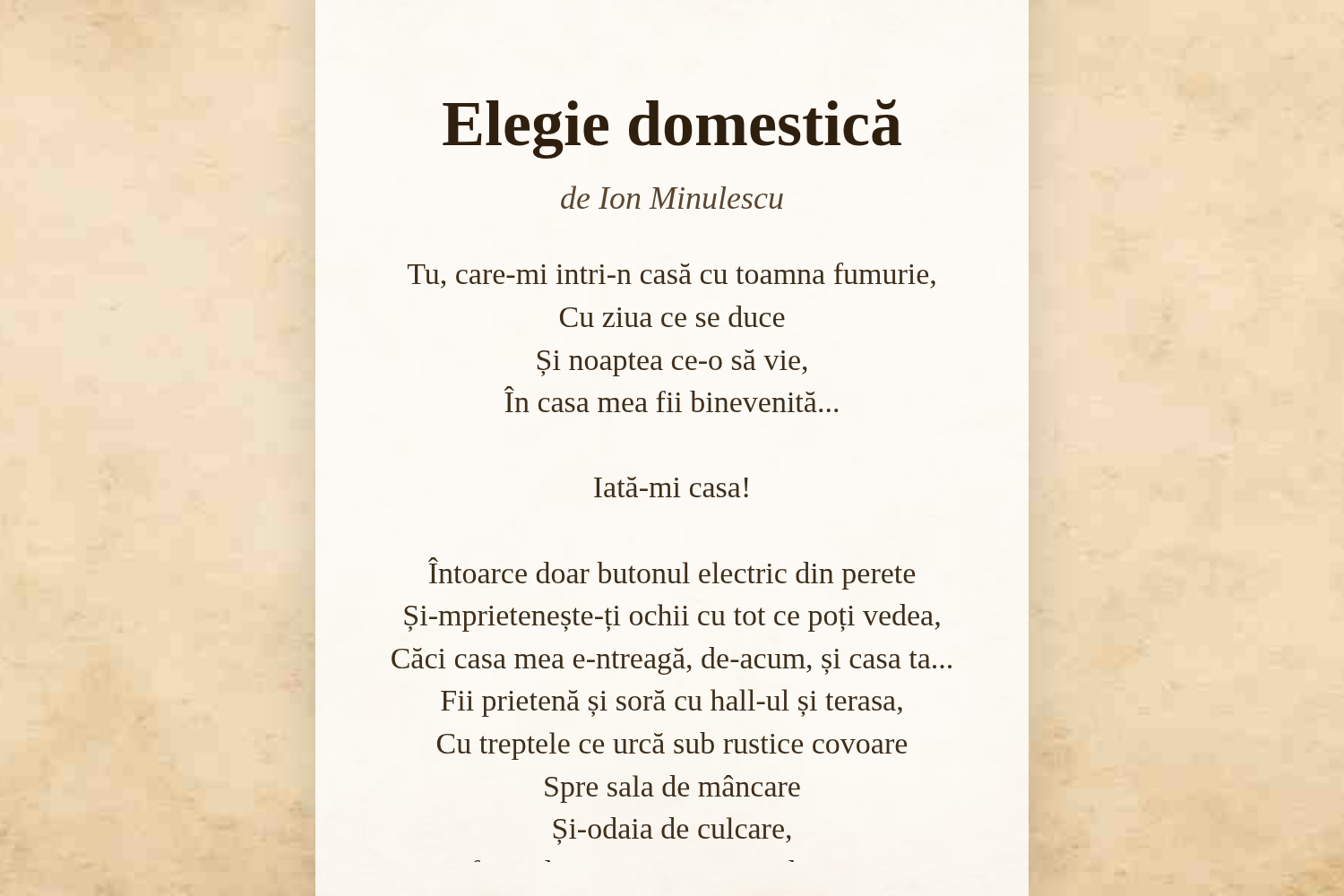 Elegie domestică