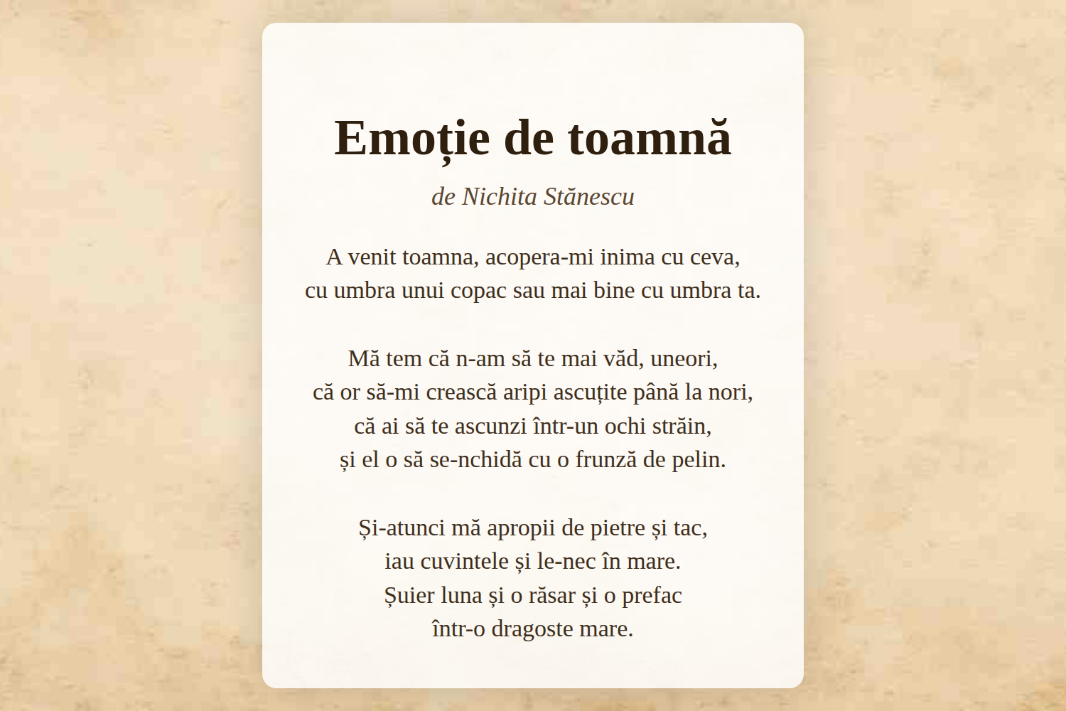 Emoție de toamnă