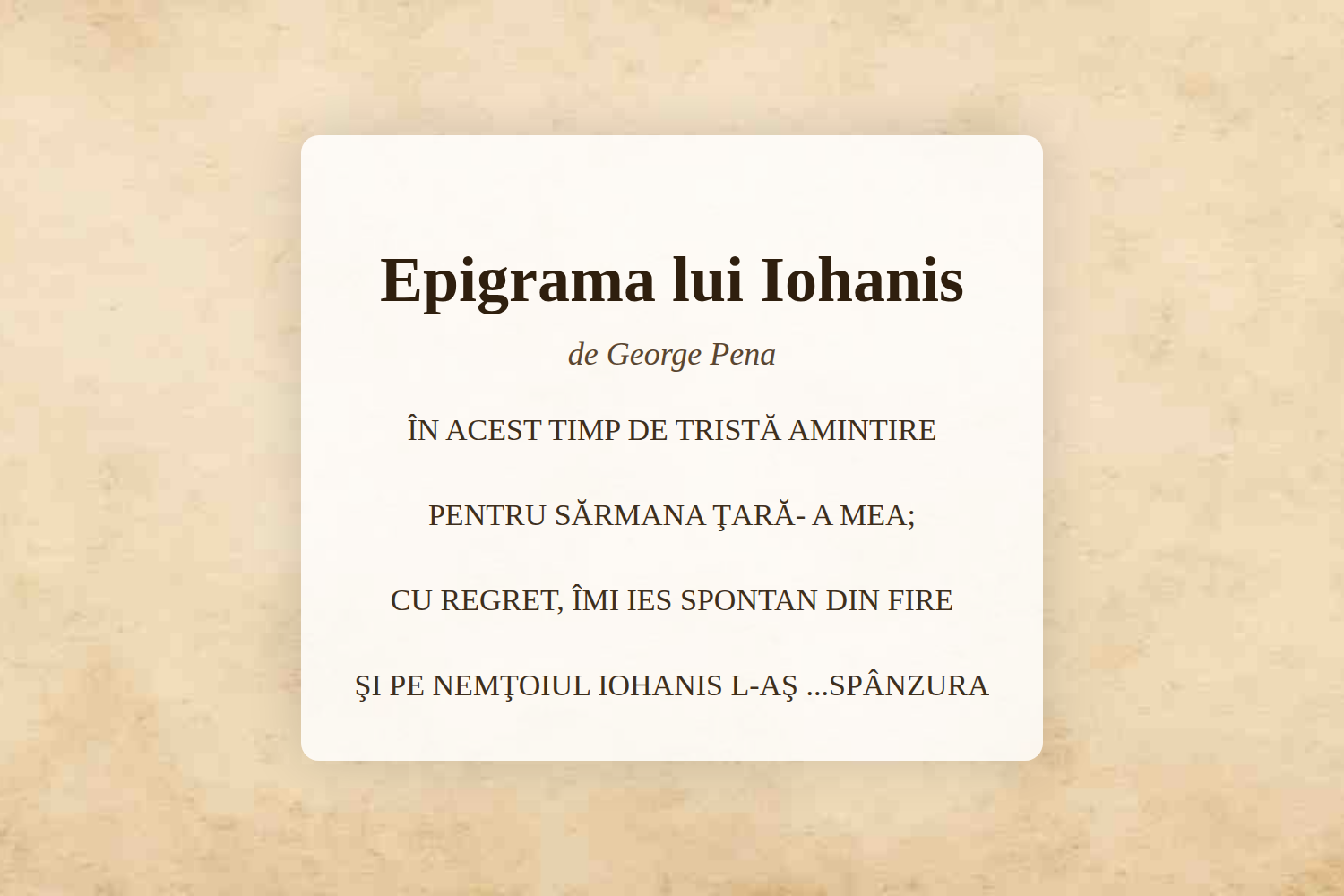 Epigrama lui Iohanis