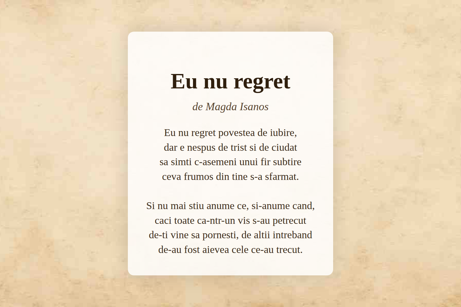 Eu nu regret