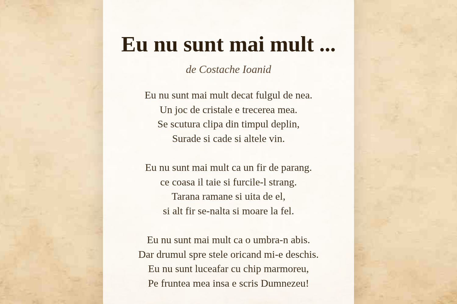 Eu nu sunt mai mult ...