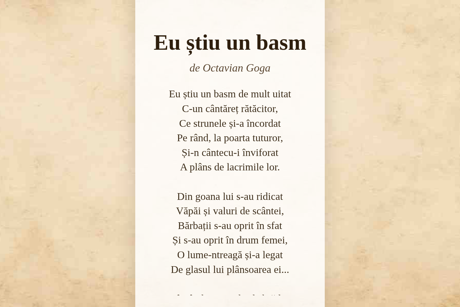 Eu știu un basm