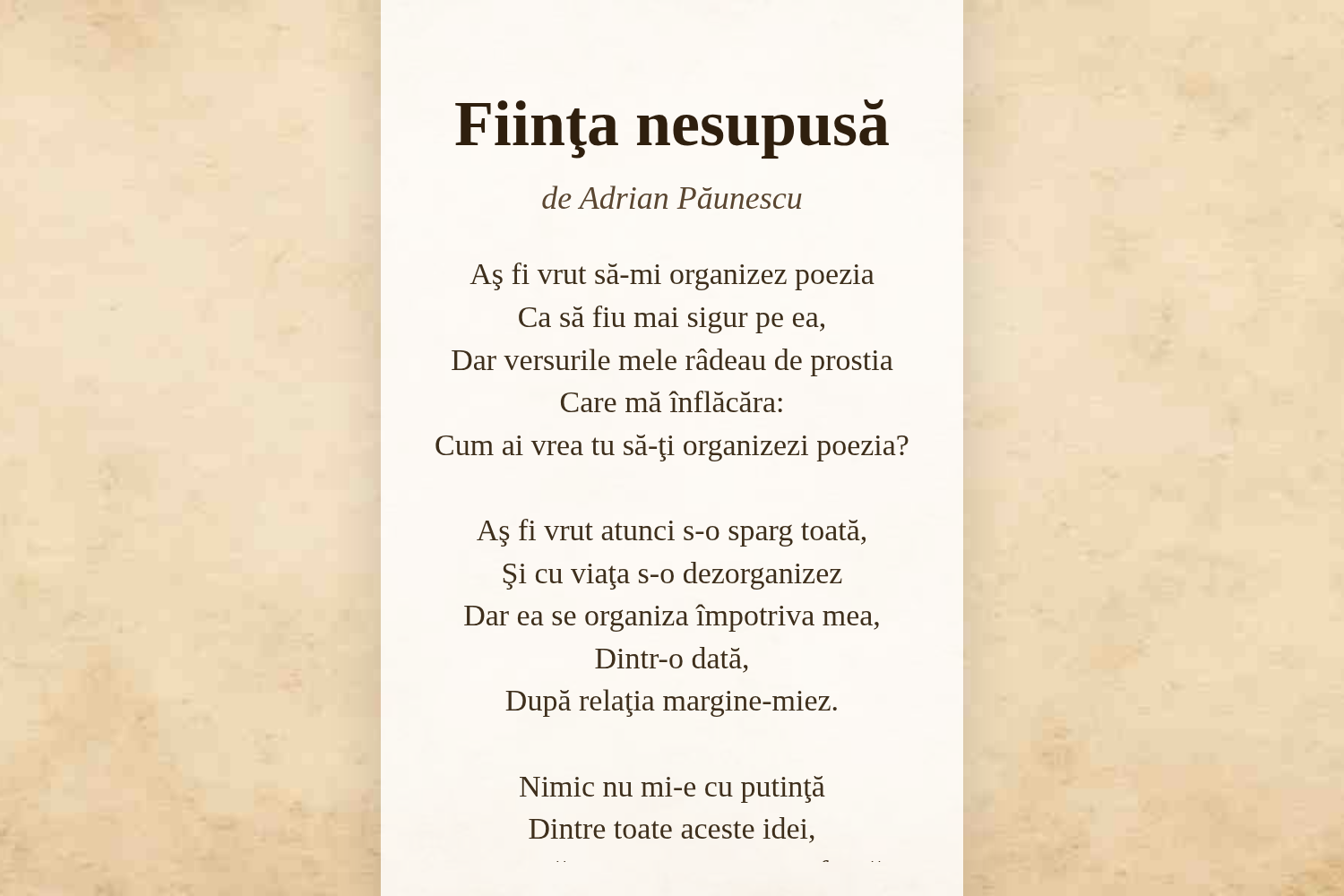 Fiinţa nesupusă