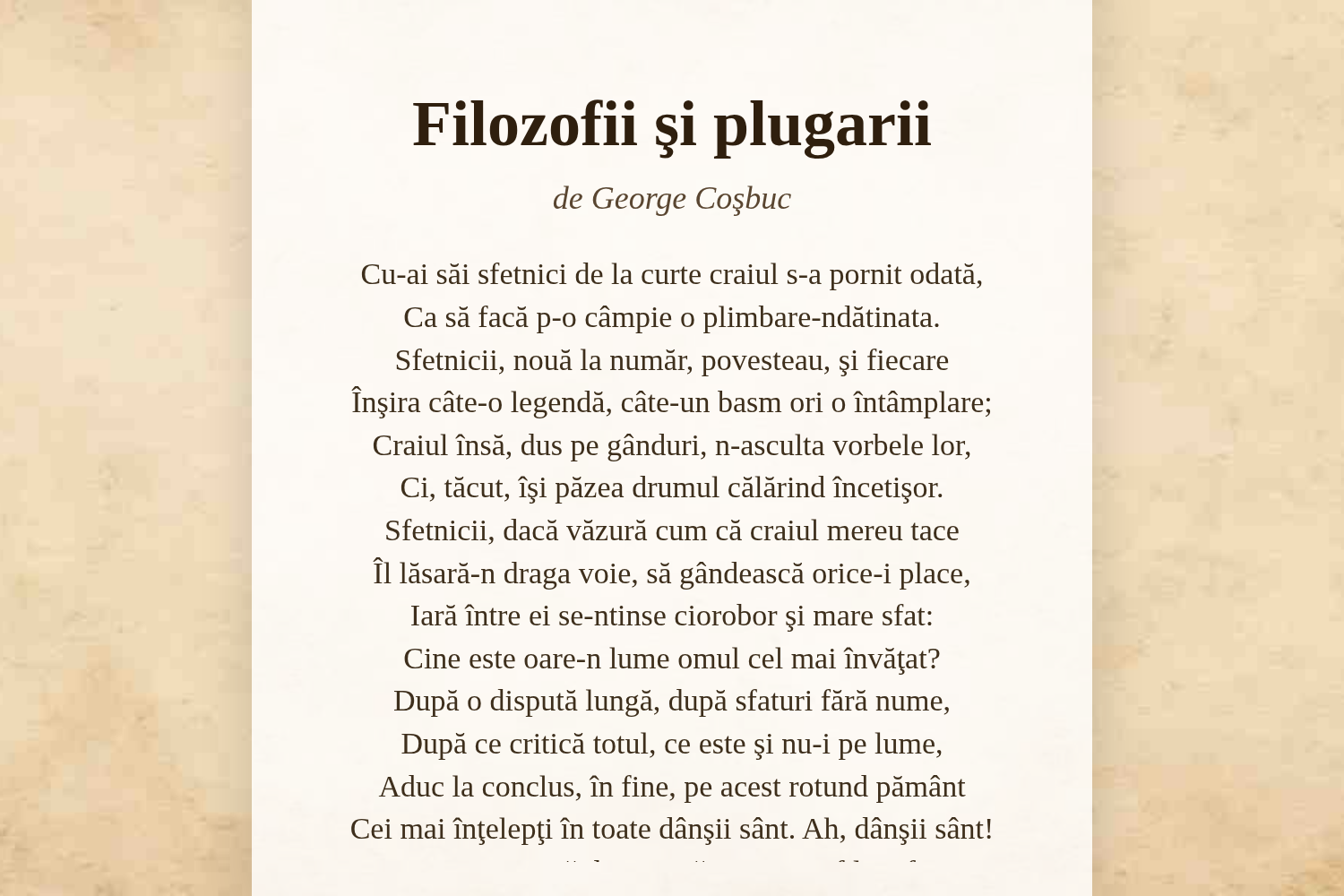 Filozofii şi plugarii