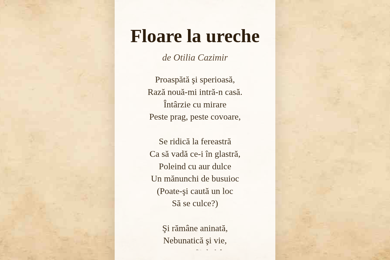Floare la ureche