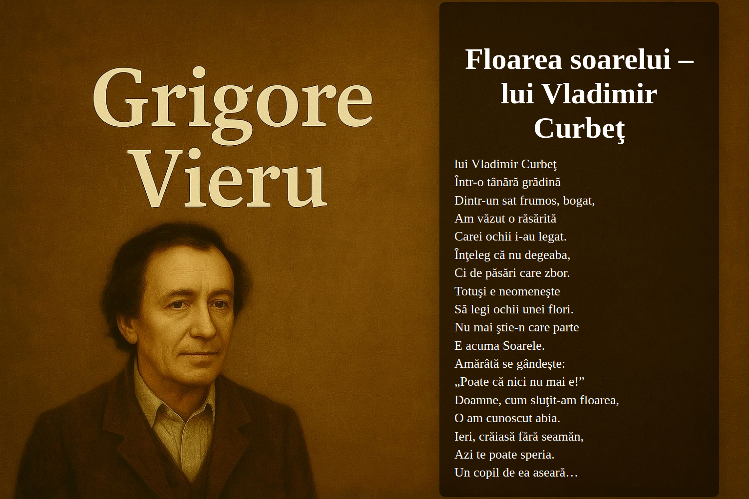 Floarea soarelui – lui Vladimir Curbeţ