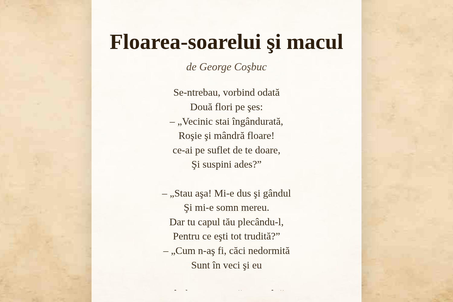 Floarea-soarelui şi macul