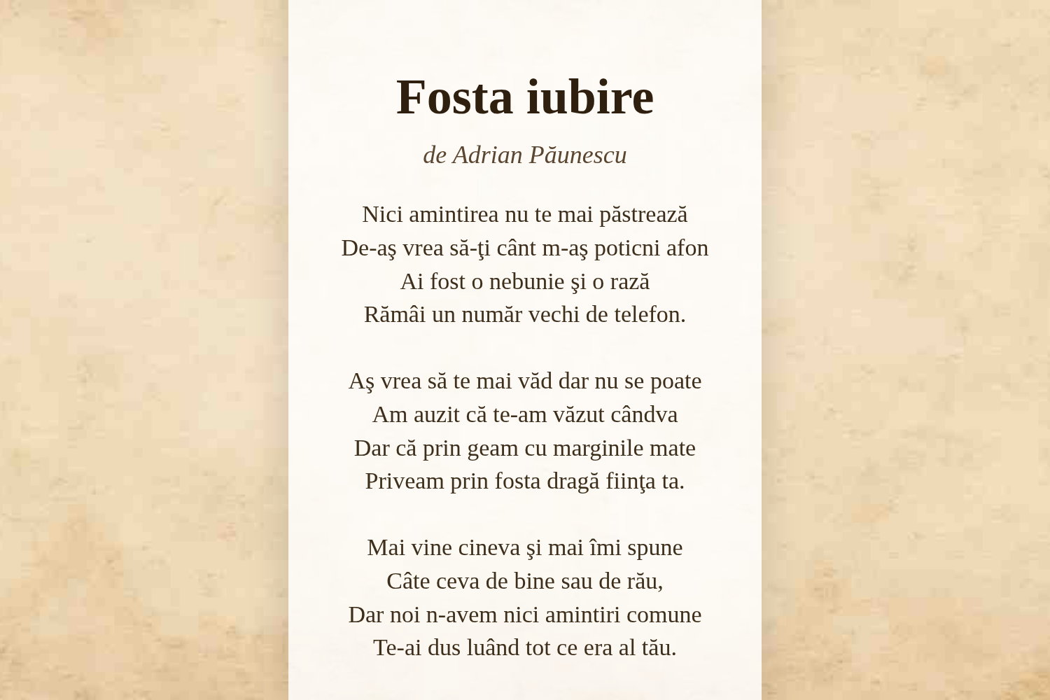Fosta iubire