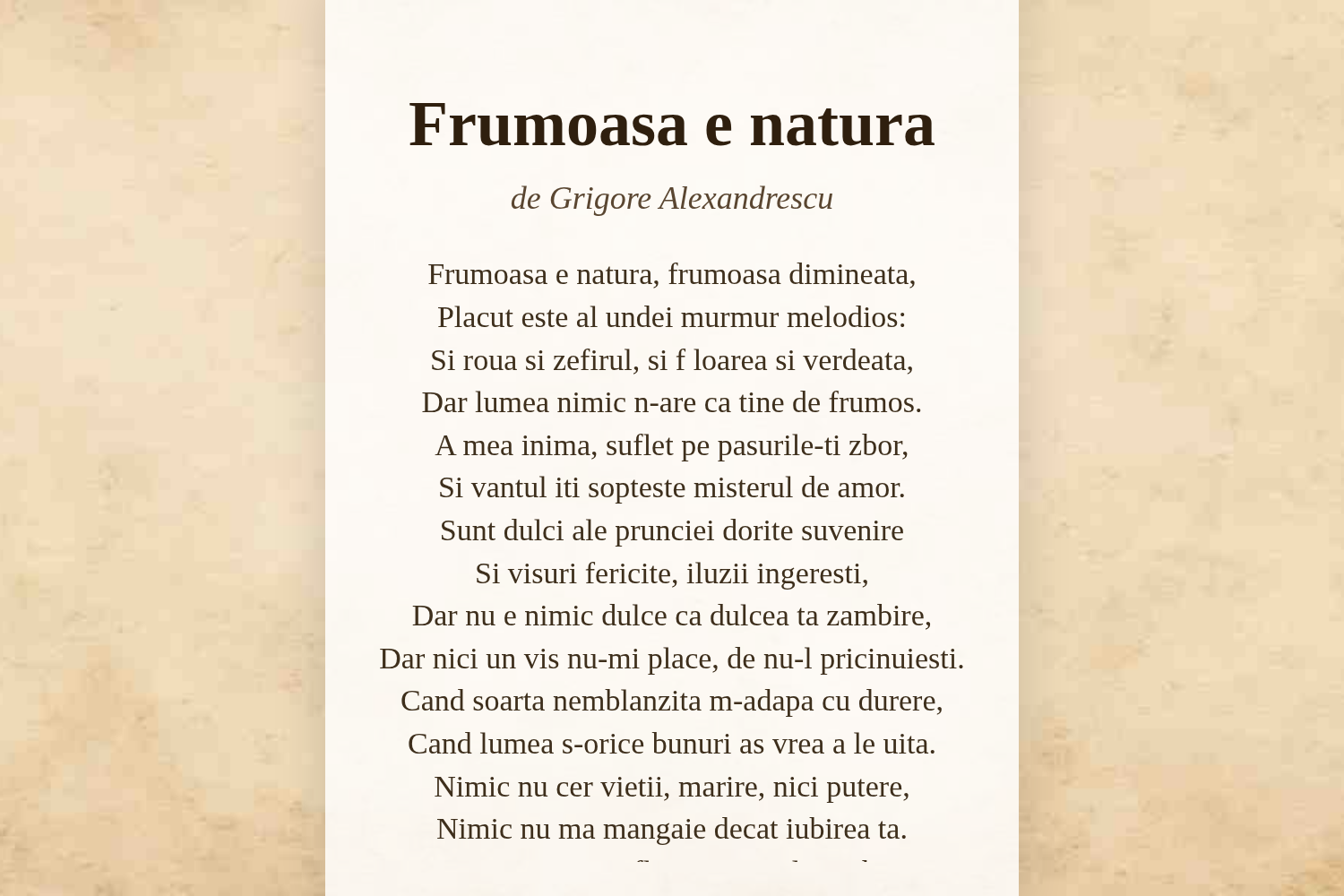 Frumoasa e natura