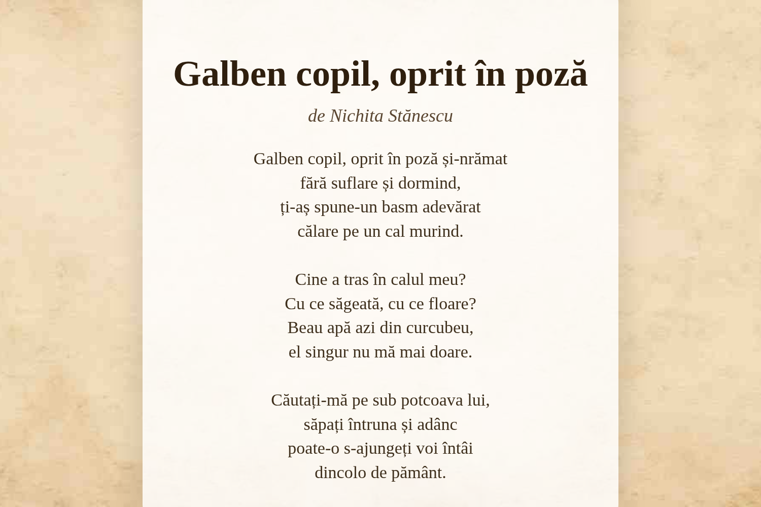 Galben copil, oprit în poză