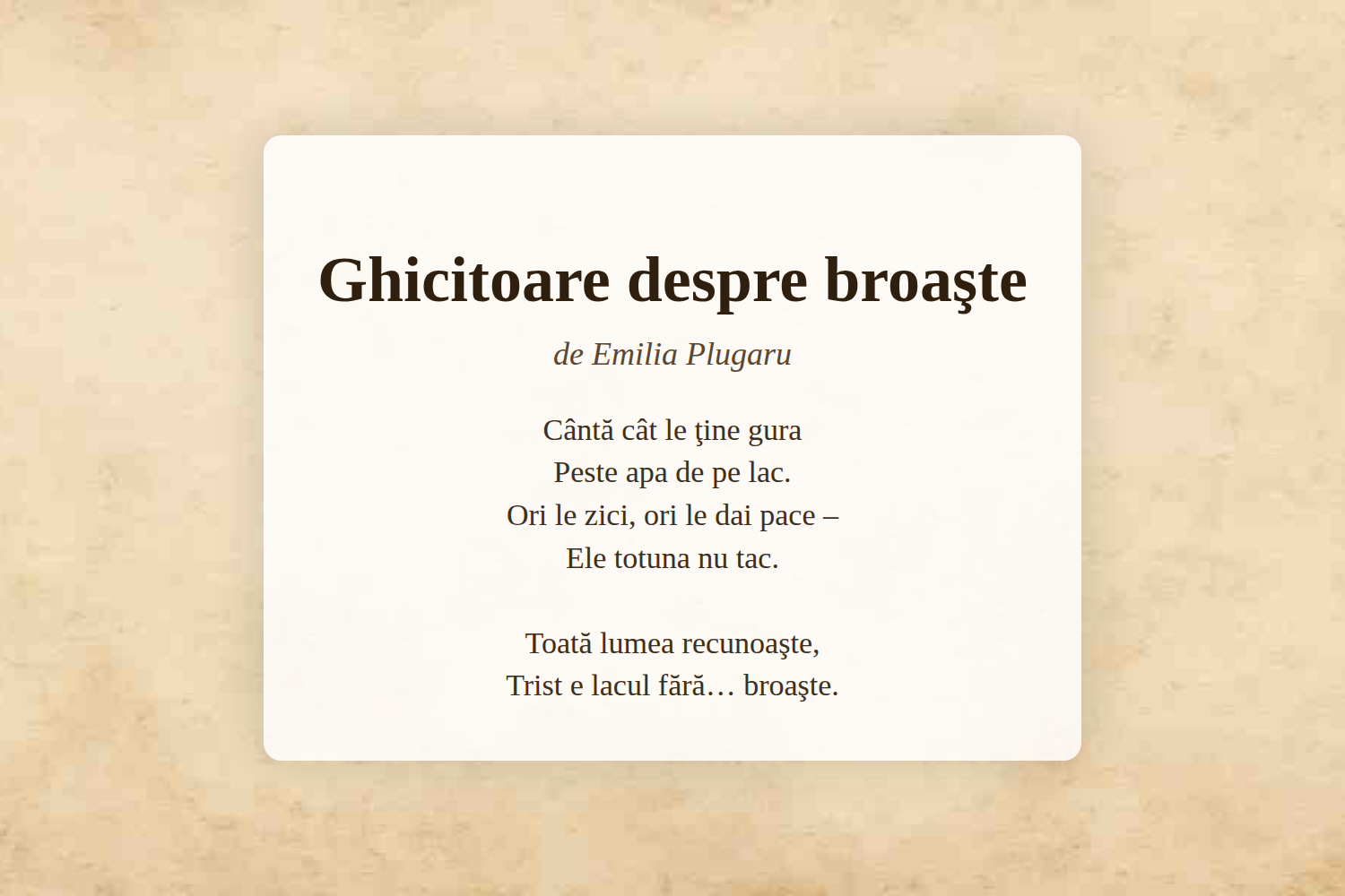 Ghicitoare despre broaşte