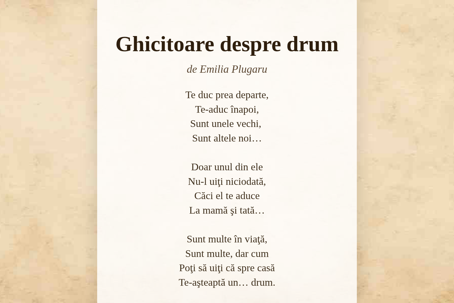 Ghicitoare despre drum