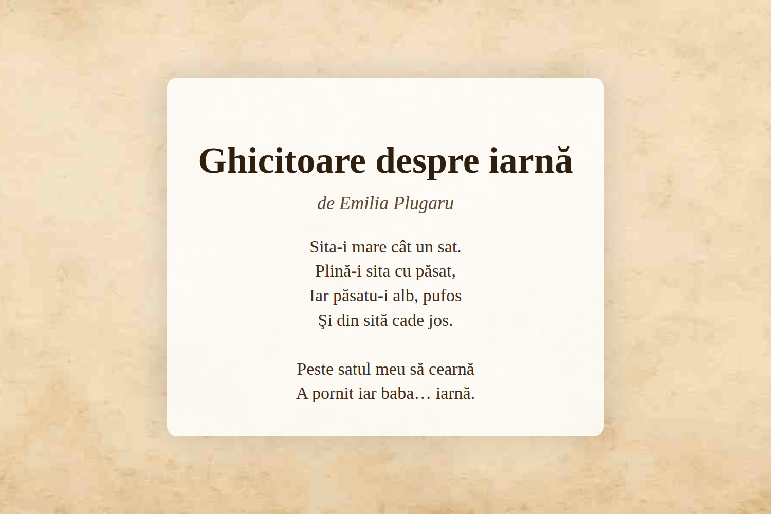 Ghicitoare despre iarnă