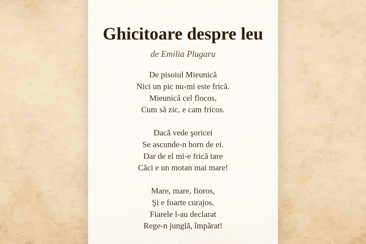 Ghicitoare despre leu