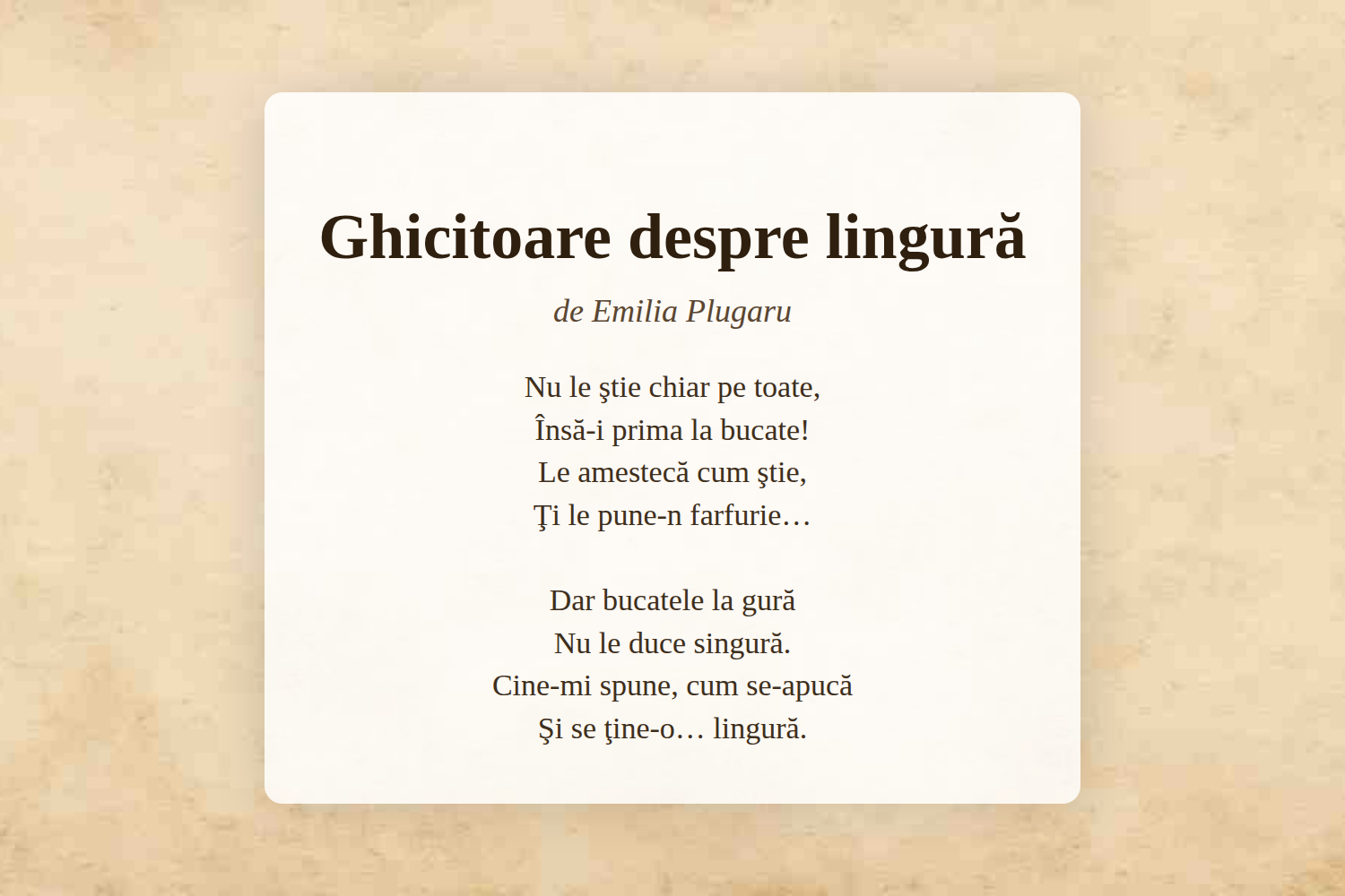 Ghicitoare despre lingură