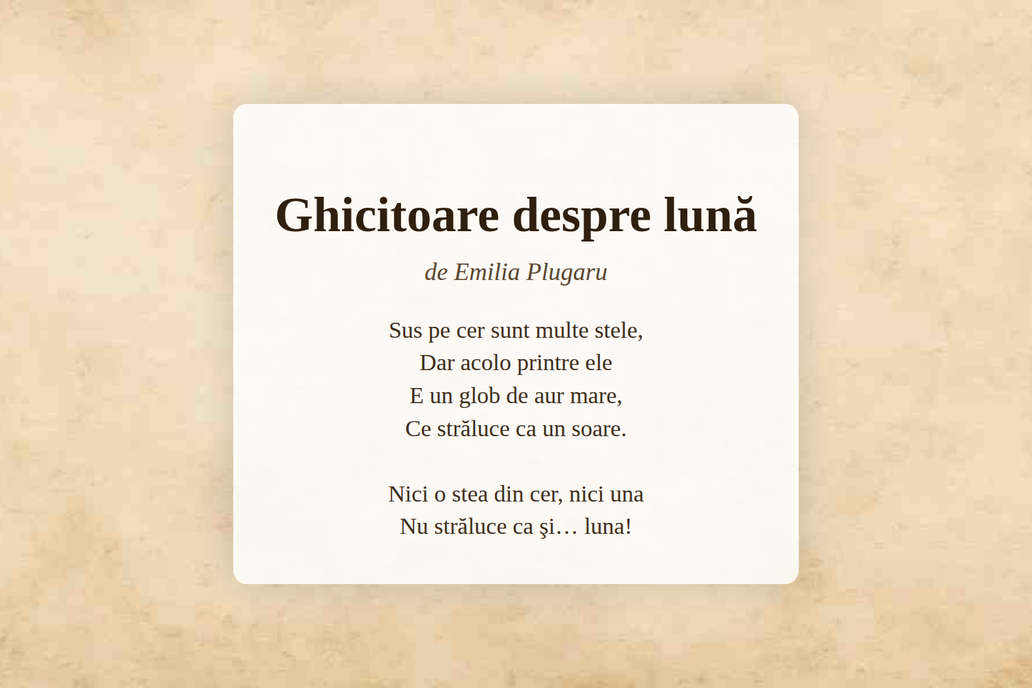 Ghicitoare despre lună