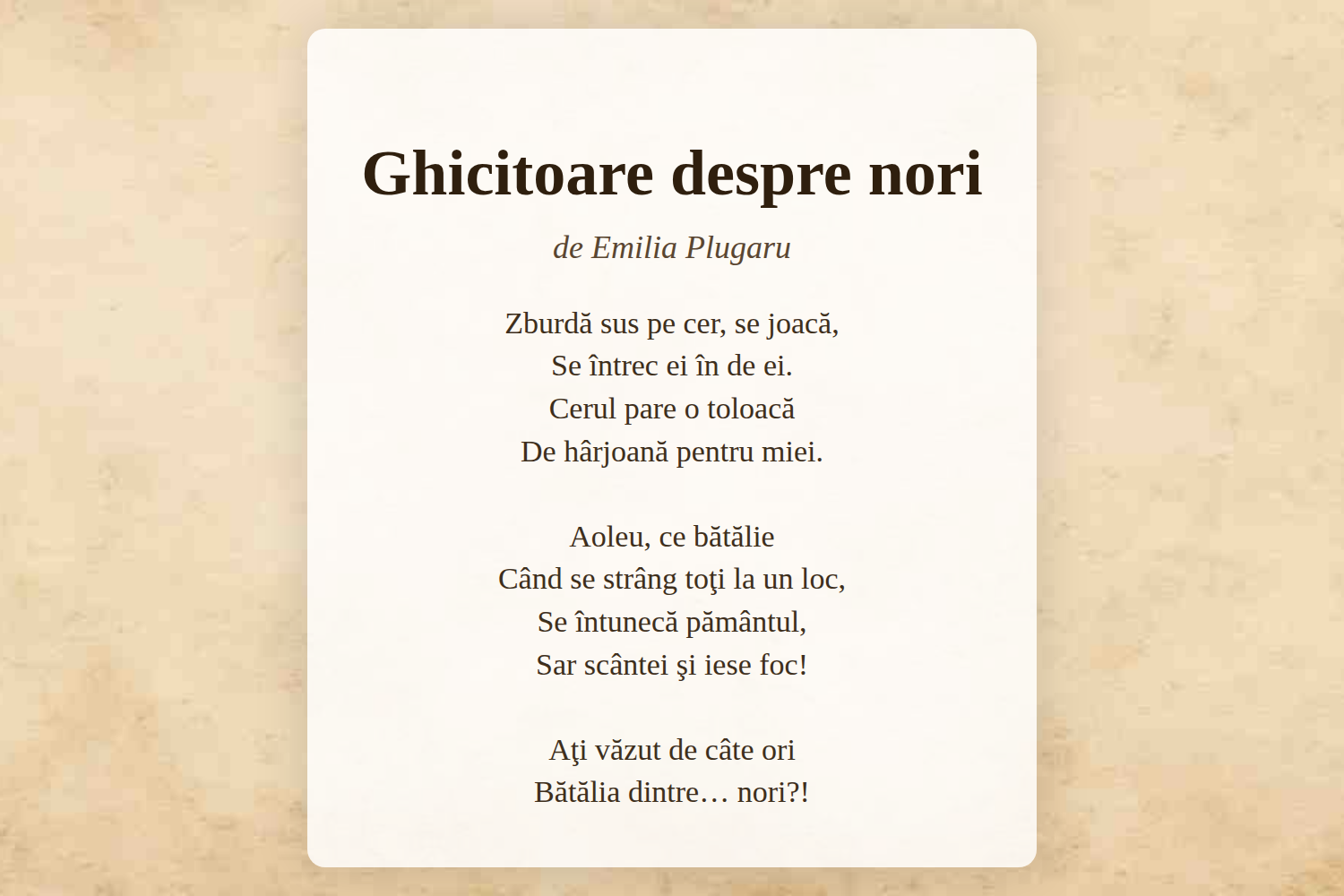 Ghicitoare despre nori