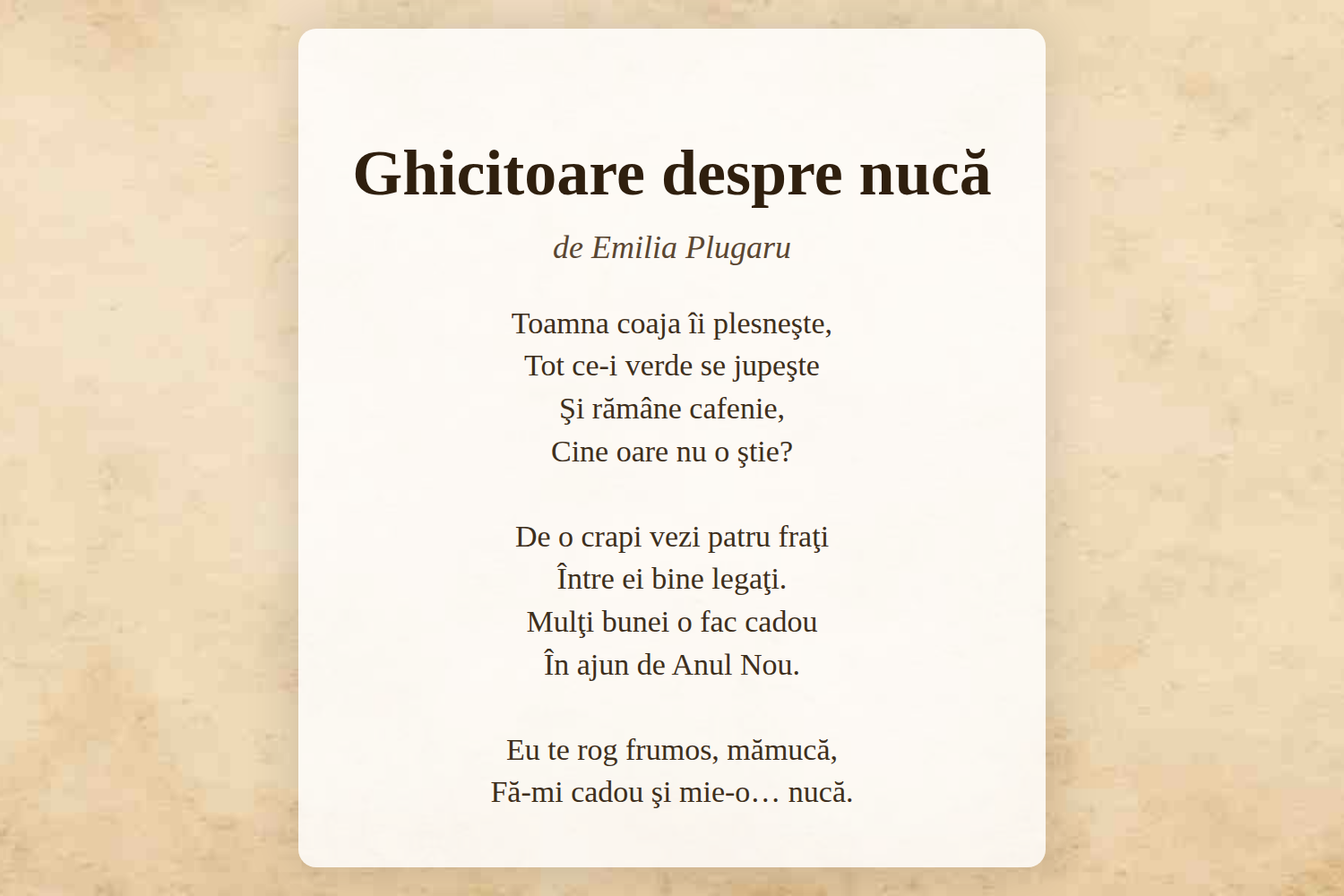 Ghicitoare despre nucă