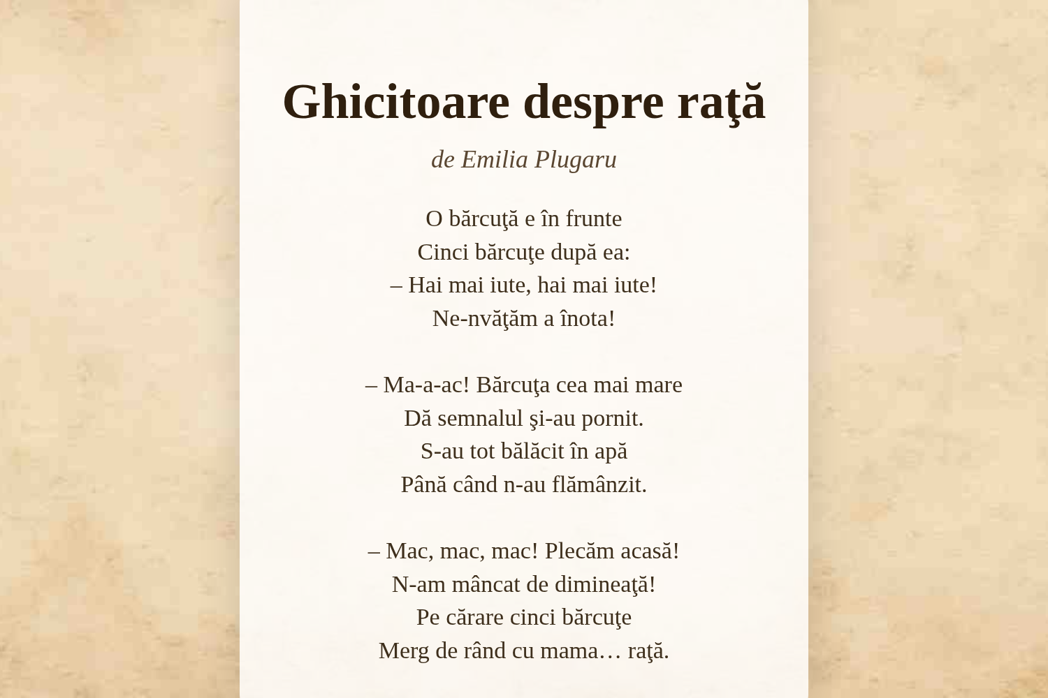 Ghicitoare despre raţă