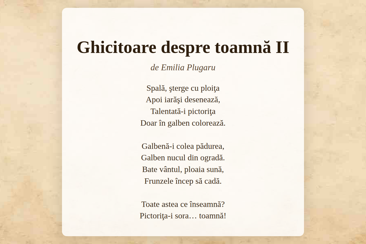 Ghicitoare despre toamnă II