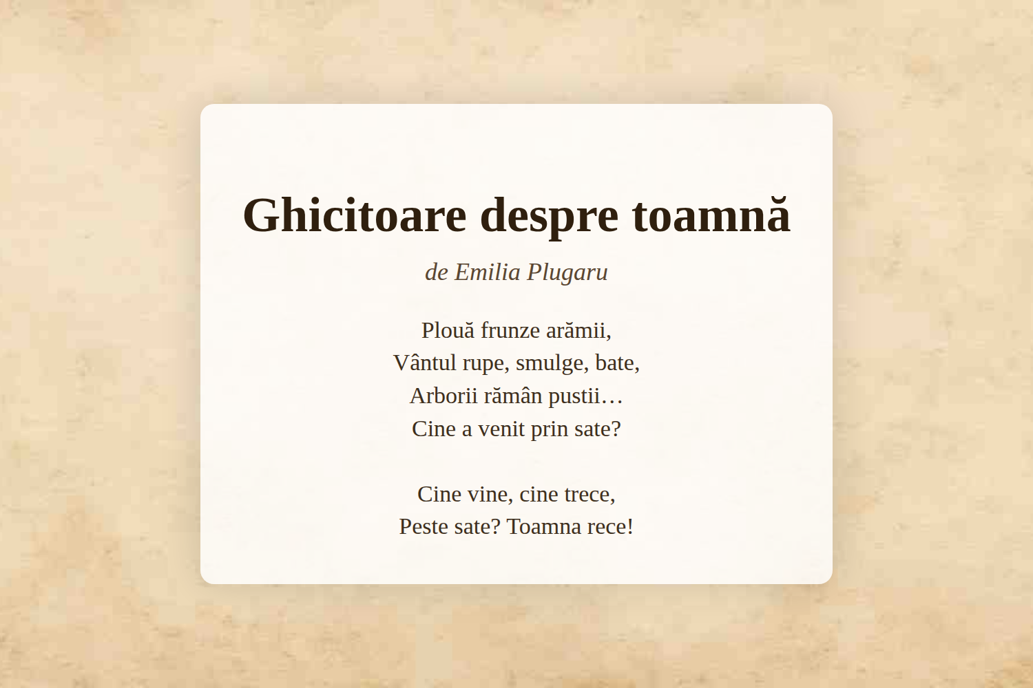 Ghicitoare despre toamnă