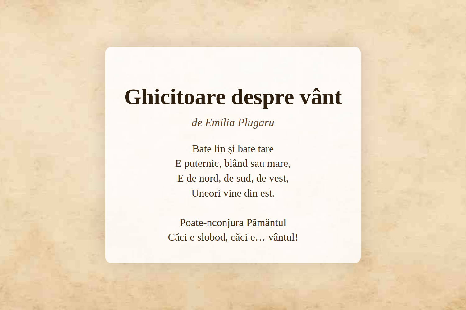 Ghicitoare despre vânt