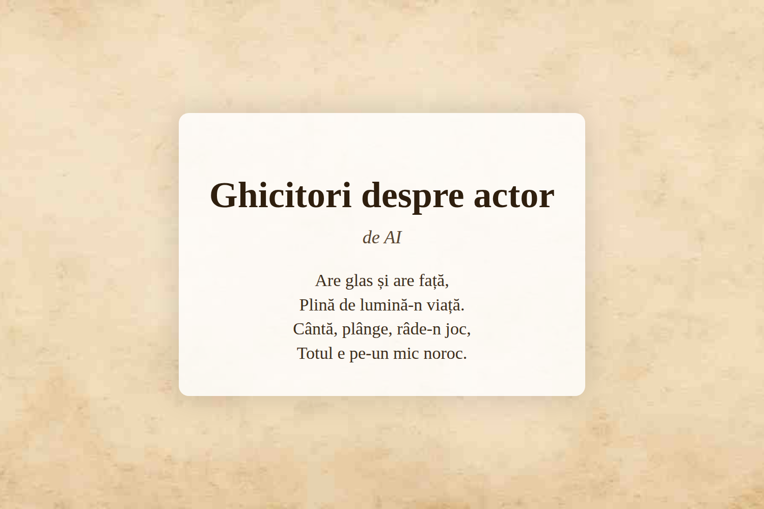 Ghicitori despre actor