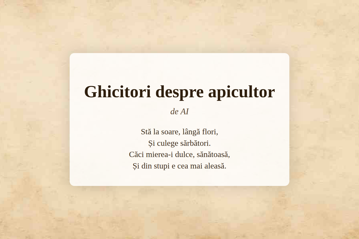 Ghicitori despre apicultor