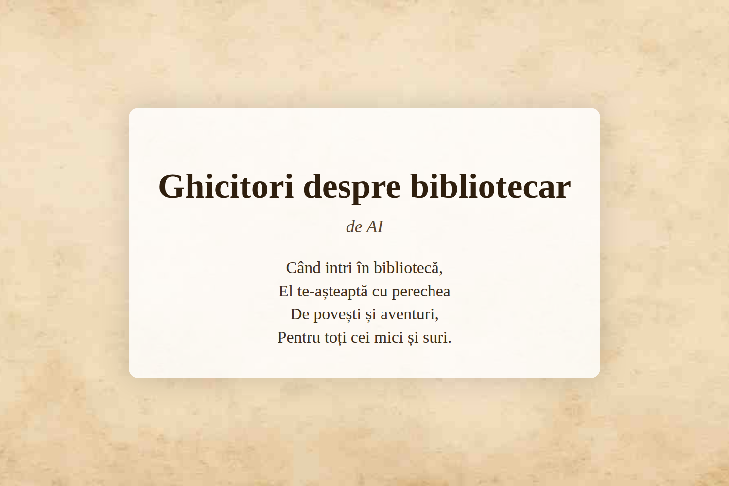 Ghicitori despre bibliotecar