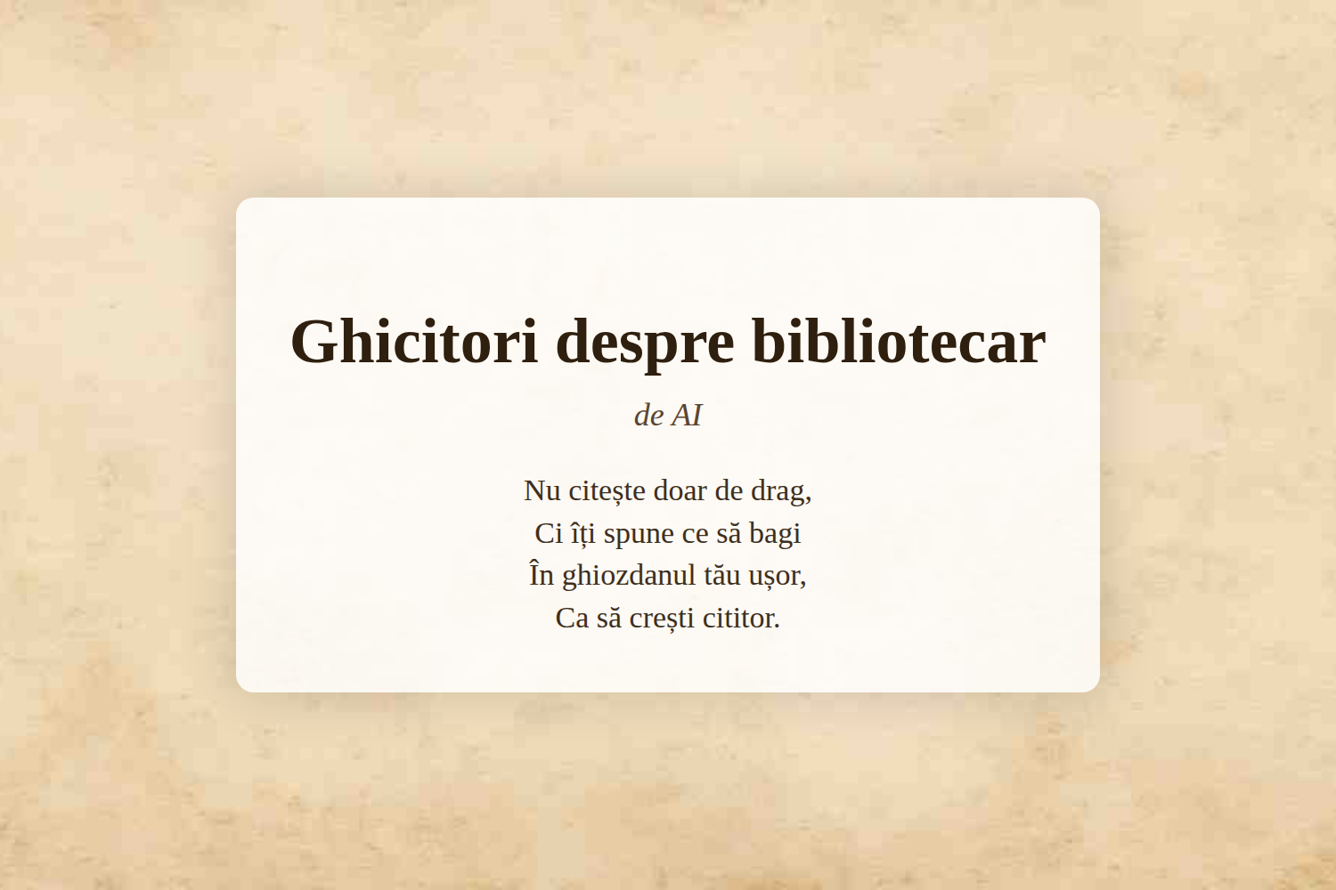 Ghicitori despre bibliotecar