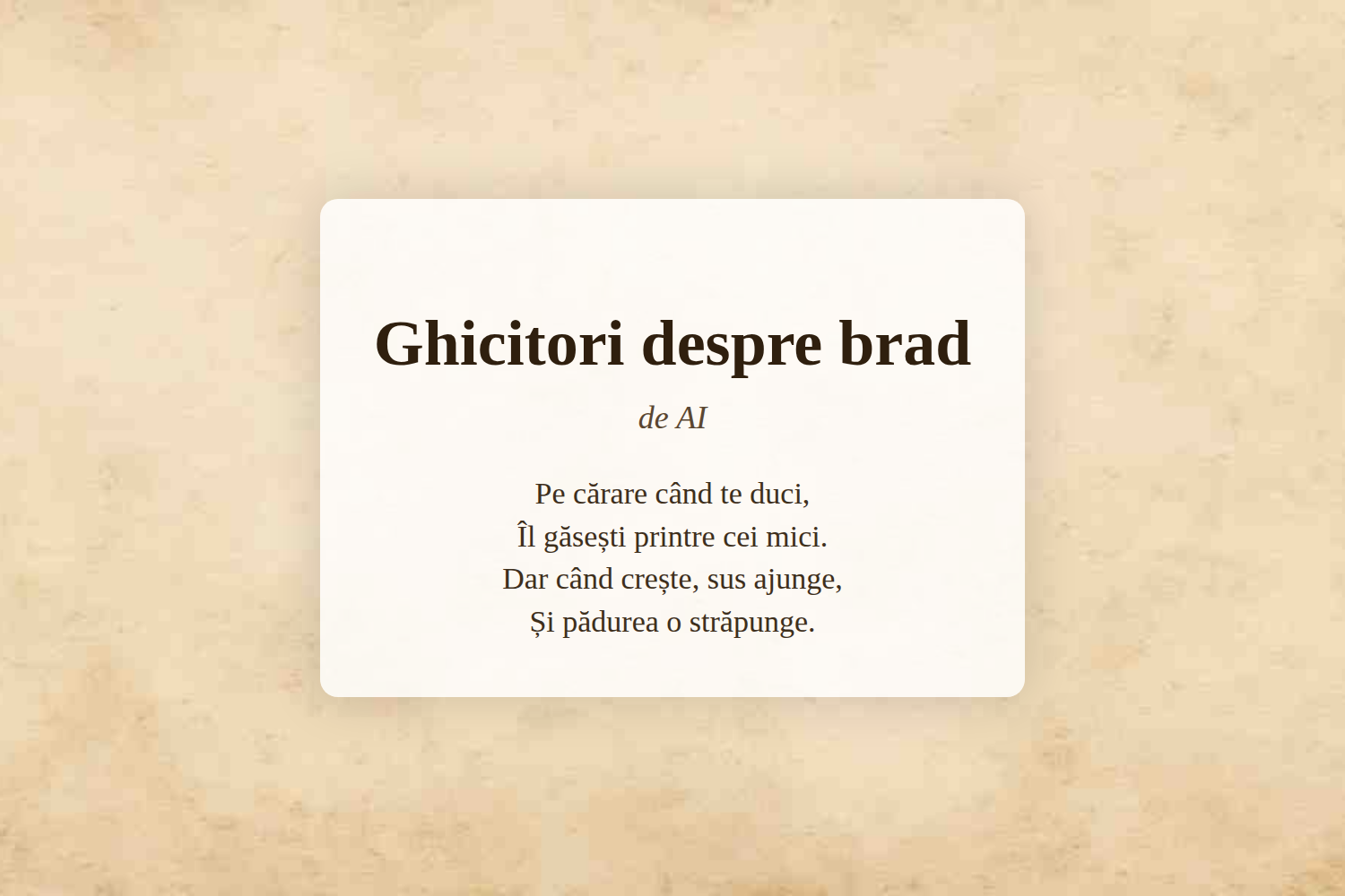 Ghicitori despre brad