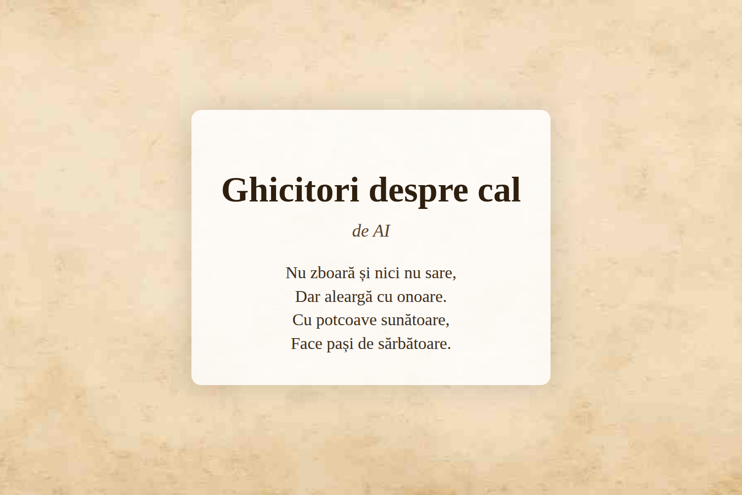 Ghicitori despre cal