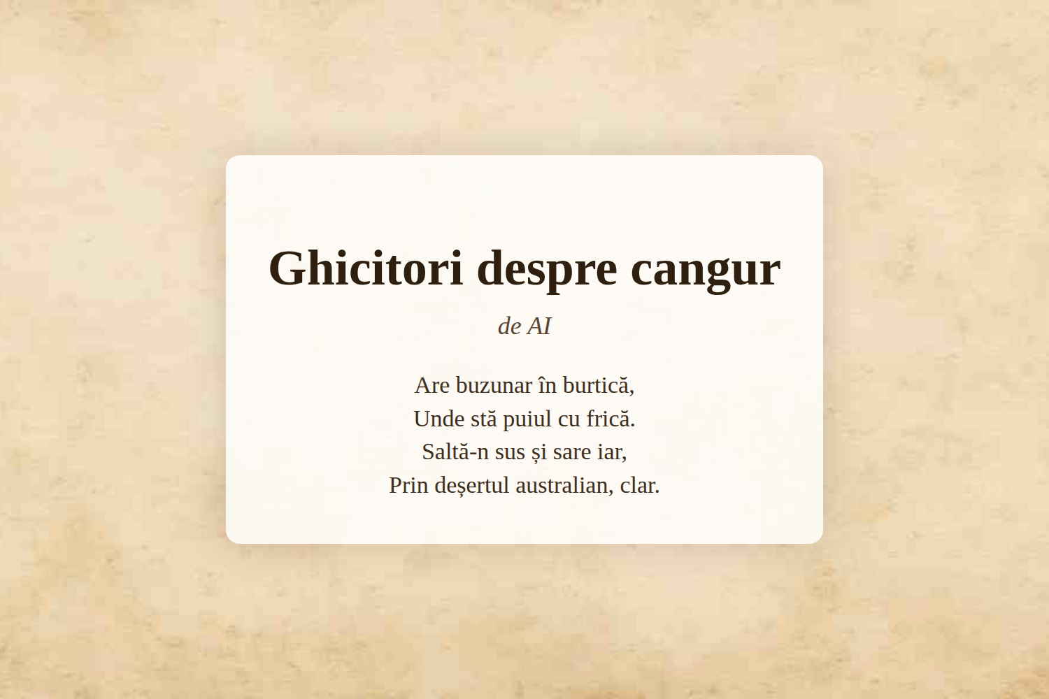 Ghicitori despre cangur