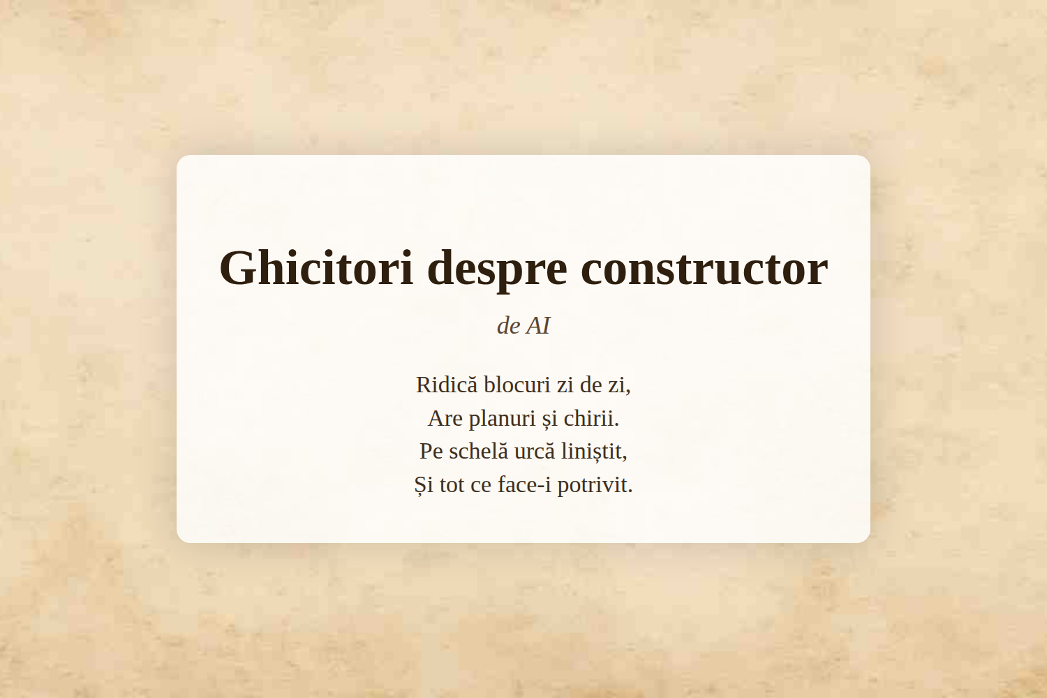 Ghicitori despre constructor