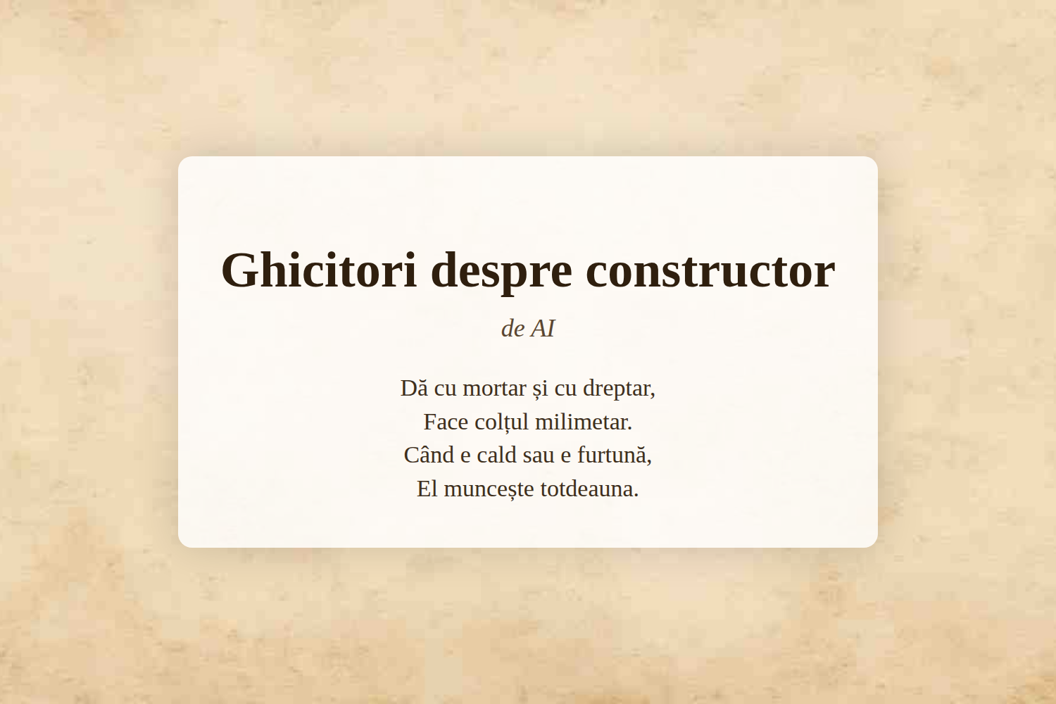 Ghicitori despre constructor