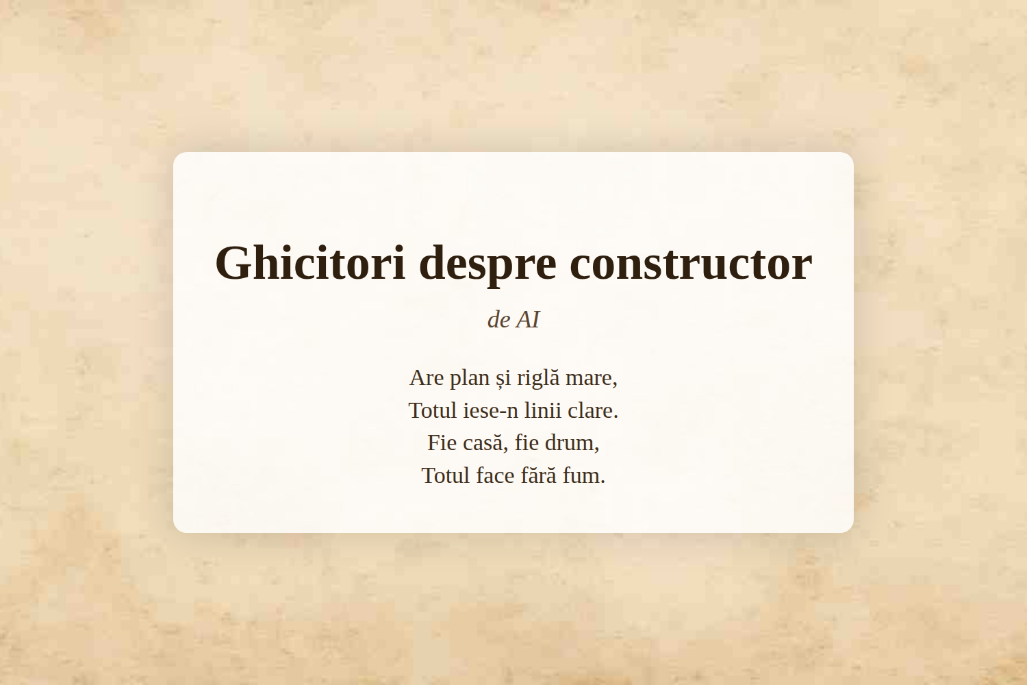 Ghicitori despre constructor