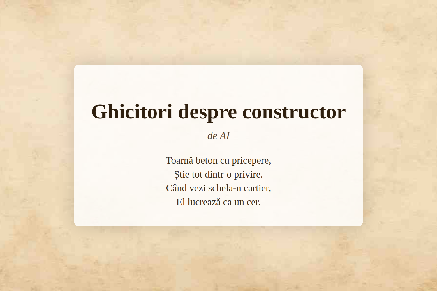 Ghicitori despre constructor