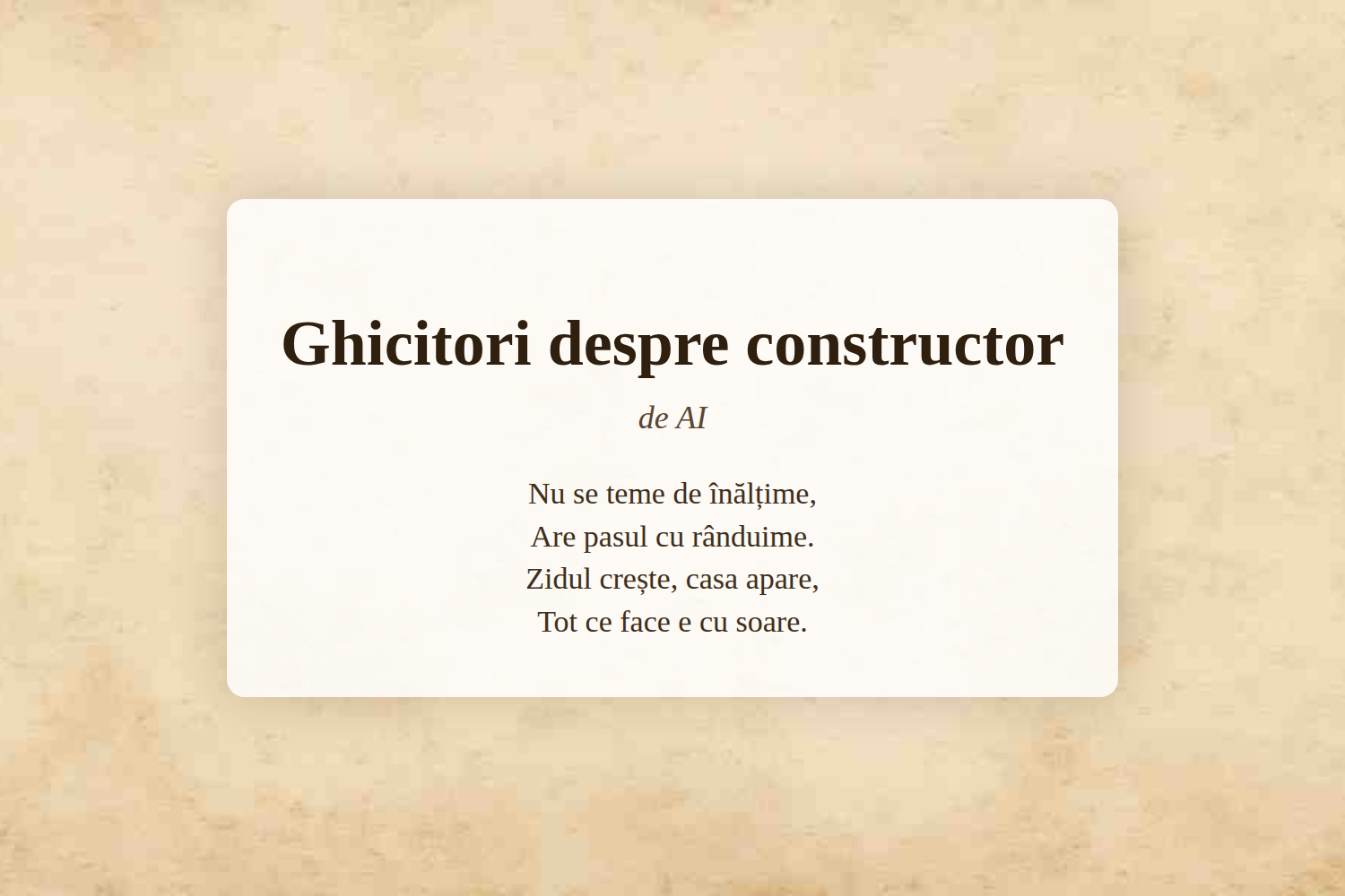 Ghicitori despre constructor