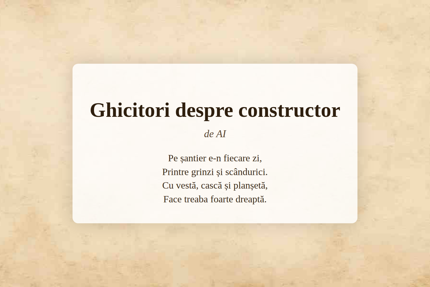 Ghicitori despre constructor