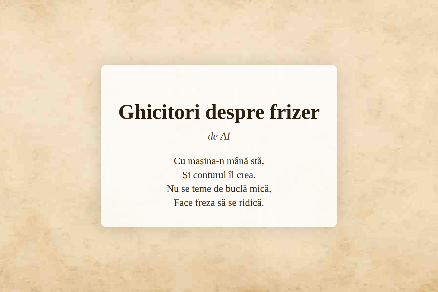 Ghicitori despre frizer