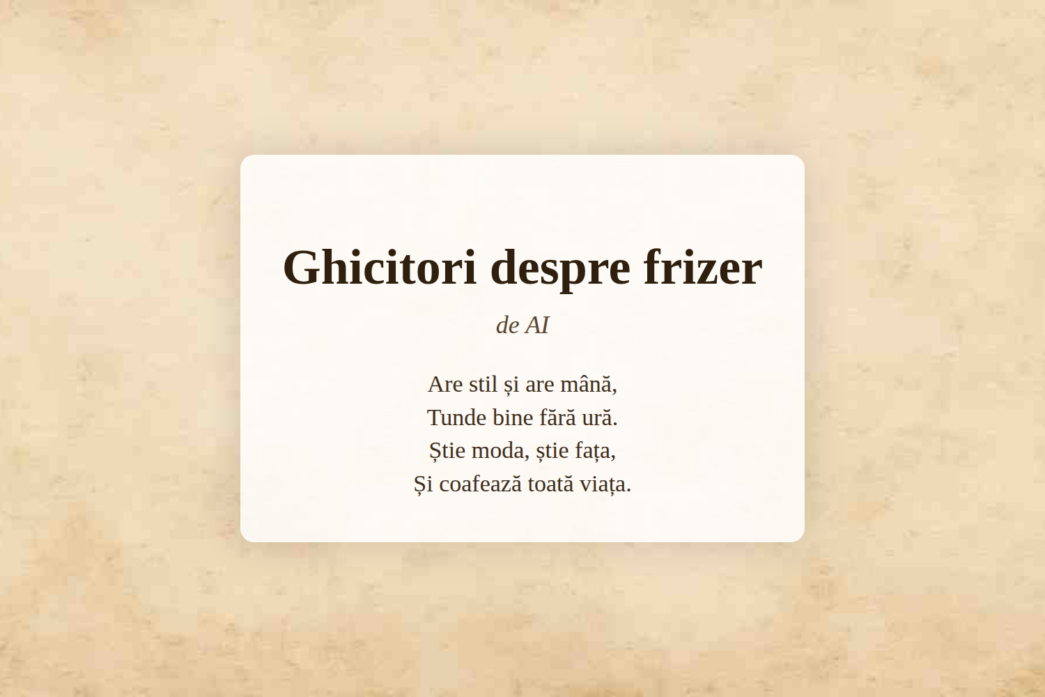 Ghicitori despre frizer