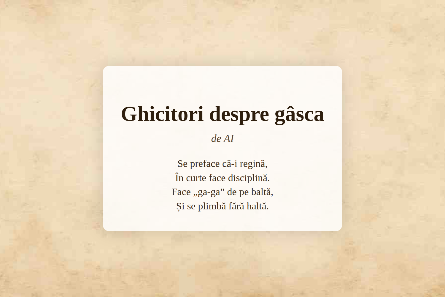 Ghicitori despre gâsca