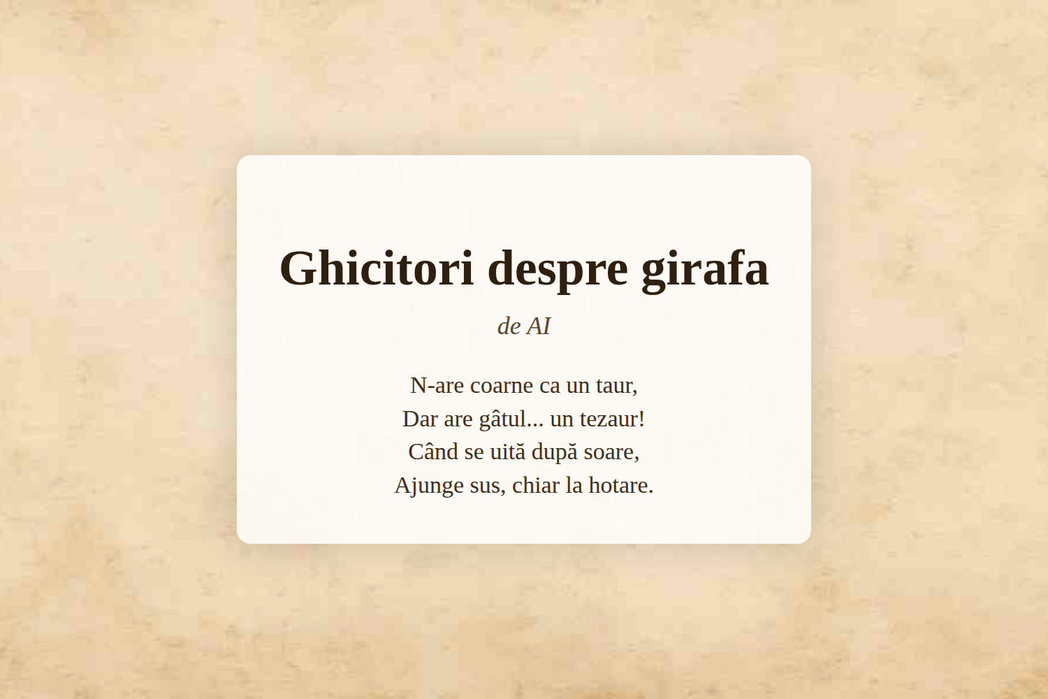 Ghicitori despre girafa