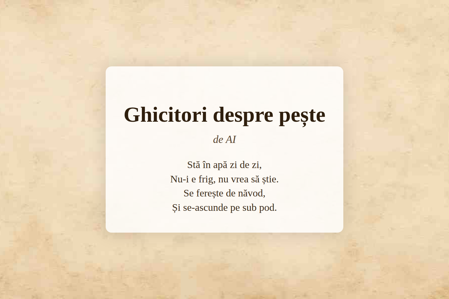 Ghicitori despre pește